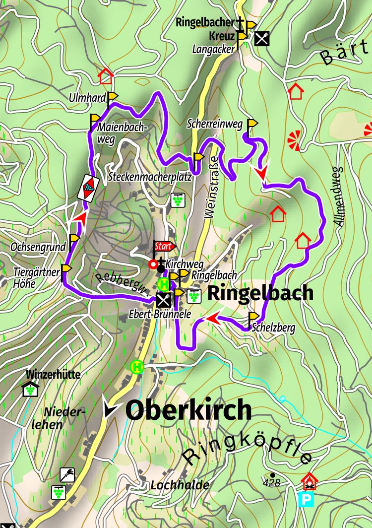 Karte Keschdeweg